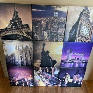 Decorative picture of different cities